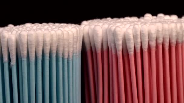 QTips, tamponi di cotone, prodotti per l'igiene, rotante — Video Stock