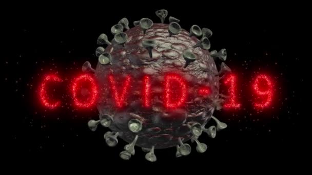 Korona Virus Cell Rotace Smyčkovém Režimu Názvem Covid Vykreslování Koronového — Stock video