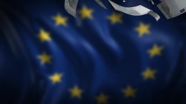 Zászló az európai unióról — Stock videók