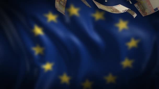 Bandera de la Unión Europea — Vídeos de Stock