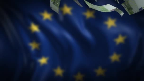 Флаг европейского союза — стоковое видео
