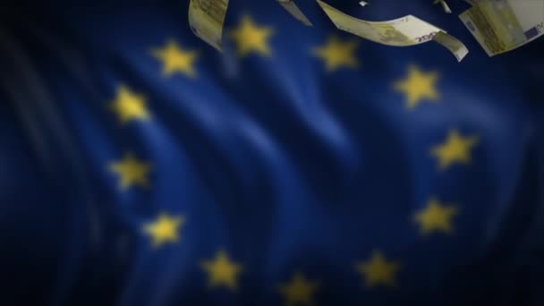 Bandera de la Unión Europea — Vídeos de Stock