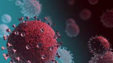 Coronavirus 2019-nCov romanı Coronavirus konsepti Asya gribi salgını ve koronavirüs gribi salgını için sorumludur. Mikroskop virüsü yaklaşıyor. 3d oluşturma.