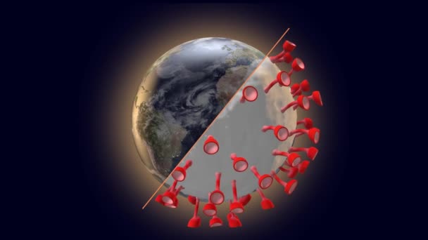 Earth Coronavirus Cell Rotating Seamless Loopcoronavirus 2019 Ncov Novel Coronavirus — 비디오