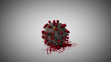 Coronavirus (covid-19) enfeksiyon yayıyor. Konsept 3 boyutlu korkunç kırmızı soyut grunge enfeksiyonu koyu arkaplanda Corona virüsü altında yayılıyor.