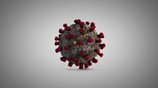 Coronavirus Covid Roterande Loop Läge Sömlös Loop3D Realistisk Rendering Grå — Stockvideo