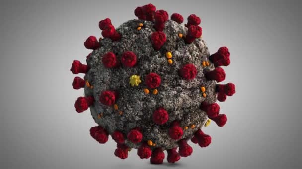 Coronavirus Covid Rotation Boucle Mode Sans Couture Rendement3D Réaliste Base — Video