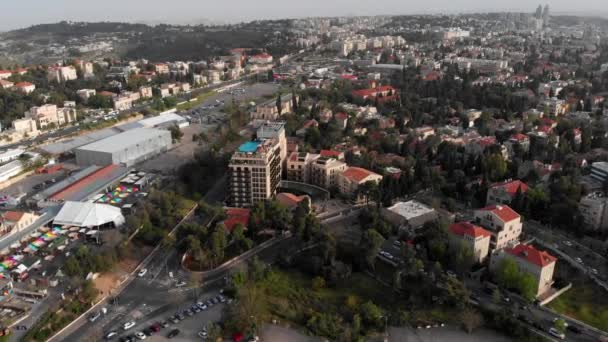 Vue Aérienne Du Centre De Jérusalem Survolant Les Toits Du Centre De Jérusalem 