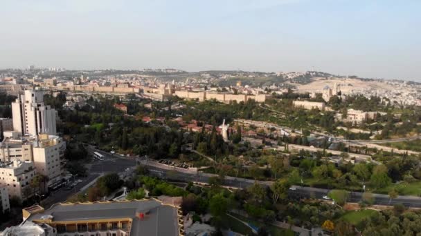 Vue Aérienne De La Vieille Ville De Jérusalem Belle Vue Aérienne Du Centre Et De Jérusalem Est Avec Les Vieilles Murailles De La Ville Et Le Dôme Doré De La Roche  