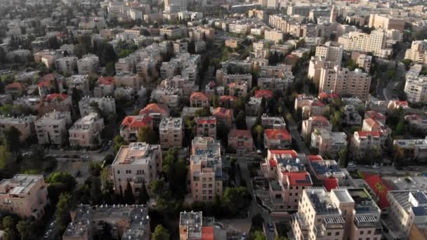 Jerusalén Rooftops Vista Aérea Imágenes Drones Del Centro Jerusalén — Vídeo de stock