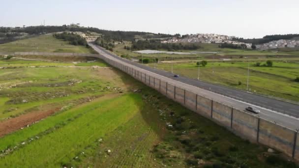Srail Filistin Duvarı Nın Givon Bir Nabala Kasabası Yakınlarındaki Güvenlik — Stok video