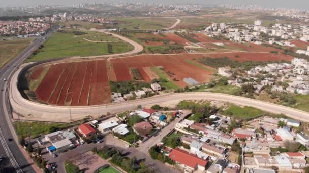 Vista Aérea Valla Seguridadimágenes Aéreas Del Muro Palestino Israelí Cerca — Vídeos de Stock