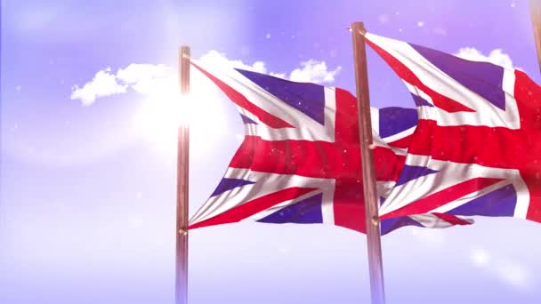 Video Mit Der Flagge Großbritanniens Und Nordirlands Wind — Stockvideo