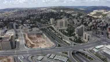 Jerusalem empty on  coronavirus Lockdown Begin Boulevard and hotels road-Aerial