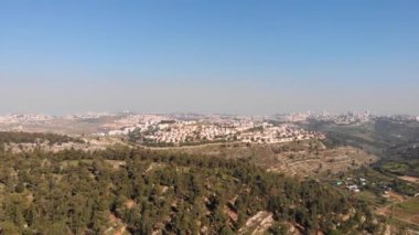 Kudüs Peyzajı Kudüs 'ün gündüz görüntüsü Hava Drone görüntüsü