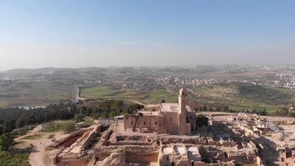 Prophet Nebi Samuel Nationalpark Aerial Viewdaylight Drohnenaufnahme Des Nebi Samuel — Stockvideo