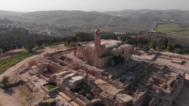 Prophète Nebi samuel National Park Vue Aérienne Drone shot of nebi samuel National Park near Jerusalem 