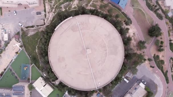 Grote Watertank Luchtzichtvluchtbeelden Grote Watertank Jeruzalem Israël — Stockvideo