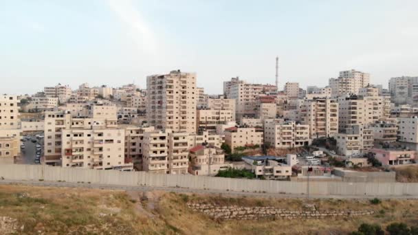 Flug Über Die Israelisch Palästinensische Grenze Reise Luftaufnahmen Über Die — Stockvideo