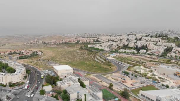 Jerusalén Pisgat Zeev Asentamiento Vista Aéreadrone Disparo Jerusalén Pisgat Zeev — Vídeo de stock