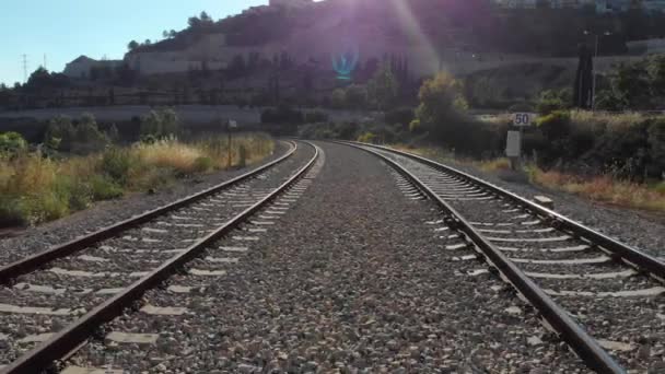 Drohnenaufnahmen Von Bahngleisen Jerusalem Israel — Stockvideo