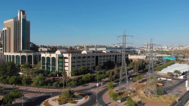 Paysage Jérusalem Avec Stade Peluchedrone Tourné Dessus Malha Dans Sud — Video