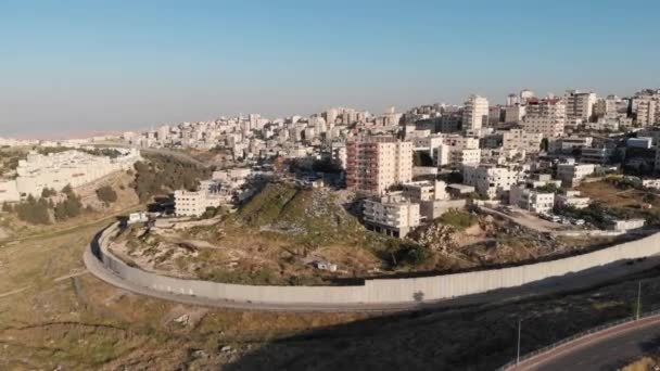 Cerca Parede Israel Jerusalém Visão Aérea Vôo Drone Vista Leste — Vídeo de Stock