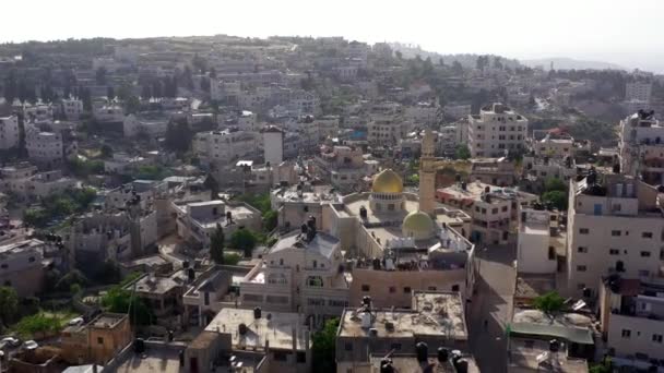 Vista Aérea Sobre Mesquita Golden Dome Cidade Palestina Biddu Perto — Vídeo de Stock