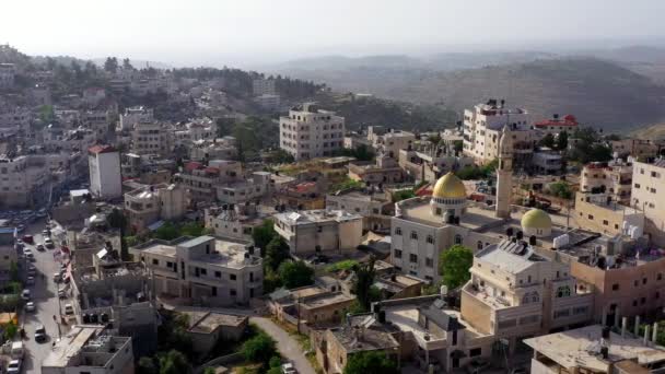 Flygfoto Över Golden Dome Moskén Palestina Town Biddu Nära Jerusalem — Stockvideo