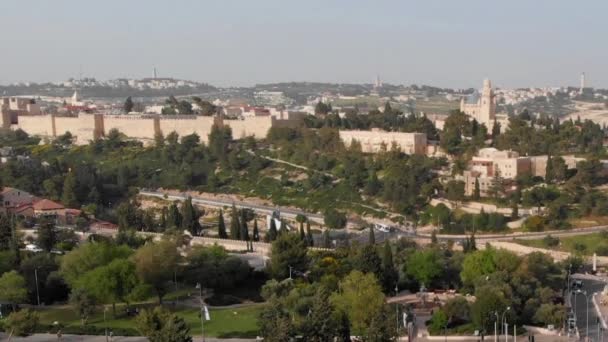 Vista Aérea Hora Pôr Sol Sobre Anata Refugees Camp Jerusalém — Vídeo de Stock