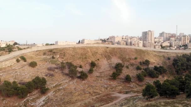 Vista Atardecer Del Campamento Refugiados Anata Jerusalén Junio 2020 — Vídeo de stock