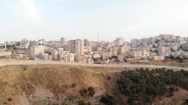 Vista Del Dron Atardecer Del Campamento Refugiados Anata Jerusalén Junio — Vídeos de Stock