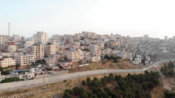 Vista Del Dron Atardecer Del Campamento Refugiados Anata Jerusalén Junio — Vídeos de Stock