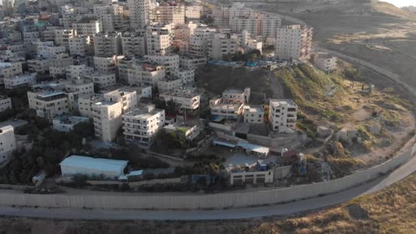 Vista Del Dron Atardecer Del Campamento Refugiados Anata Jerusalén Junio — Vídeo de stock