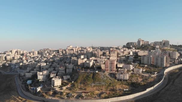 Vista Del Dron Atardecer Del Campamento Refugiados Anata Jerusalén Junio — Vídeo de stock