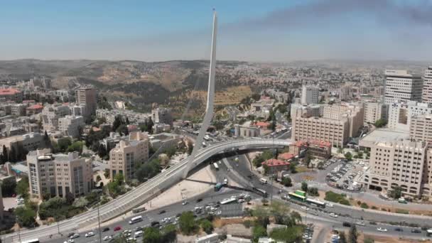 Levegő Kilátás Jeruzsálem Óvárosára Temple Mount Mecset Nyugati Fal Izrael — Stock videók