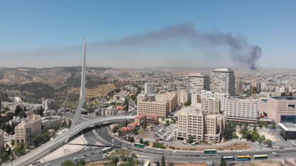 Luftaufnahme Der Jerusalemer Altstadt Tempelberg Moschee Westmauer Israel Palästina Epischer — Stockvideo