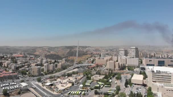 Luchtfoto Van Jeruzalem Oude Stad Tempelberg Moskee Westelijke Muur Israël — Stockvideo