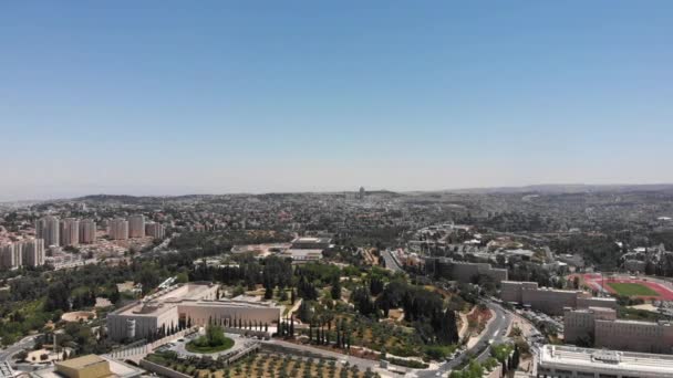 Luchtfoto Van Jeruzalem Oude Stad Tempelberg Moskee Westelijke Muur Israël — Stockvideo