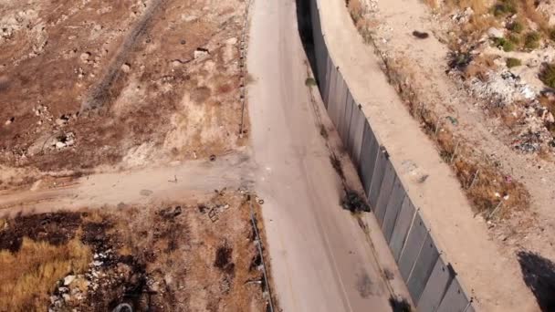 Palestina Refugges Camp Concrete Wall Vista Aérea Dolly Shot Anata — Vídeos de Stock