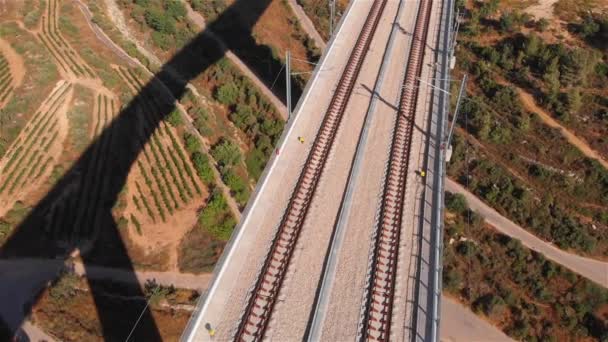 Jerusalem Traffic Bridge Aerial View Flying Traffic Pisgat Zeev North — Stock Video
