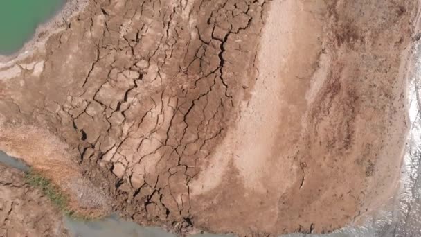 Dron Lítá Nad Prohlubněmi Mrtvým Mořem Letecký Pohled Propadliny Mrtvé — Stock video