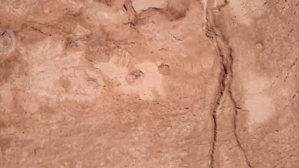 Dead Sea Landscape Sinkholes Aerial Drone View Flight Dead Sea — Stock Video