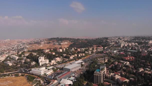 Jerusalén Centro Vista Aérea Imágenes Drones Sobre Viejo Centro Jerusalén — Vídeos de Stock