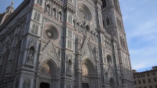 Vista Catedral Florencia Con Campanario Giotto — Vídeos de Stock