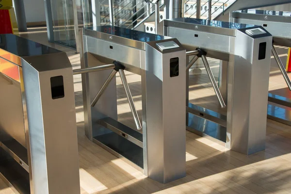 Turnstile Control System Allows Passage One Person Time — Stock Photo, Image