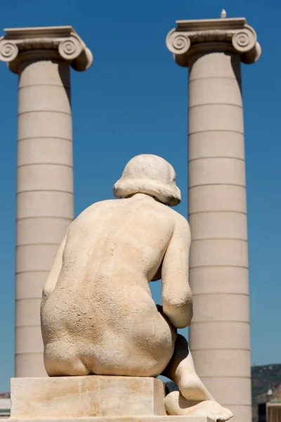 Statua Una Donna Nella Città Barcellona Spagna — Foto Stock