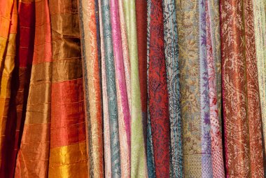 Renkli ipek kumaş dokusu 