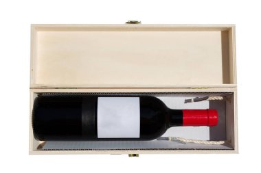 şarap şişesi ve boş etiket 