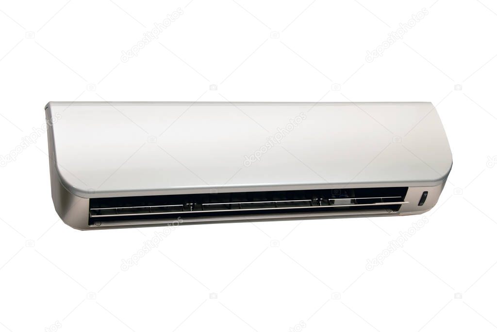 air conditioner to heat the house in winter and cool it in summer on a white background